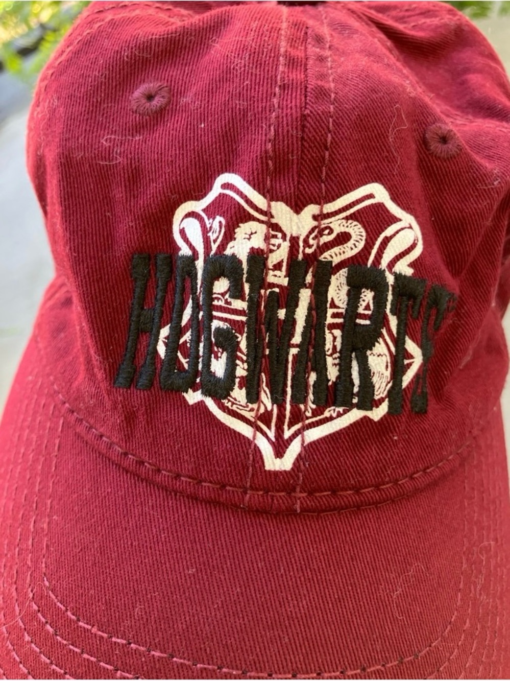Hogwarts Burgundy Embroidered Baseball Cap